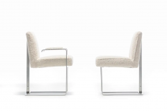 Vladimir Kagan Set of 20 Vladimir Kagan for Kagan Dreyfuss Steel Dining Chairs in Ivory Boucl  - 2699122