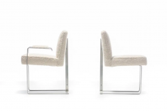 Vladimir Kagan Set of 20 Vladimir Kagan for Kagan Dreyfuss Steel Dining Chairs in Ivory Boucl  - 2699124