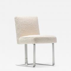 Vladimir Kagan Set of 20 Vladimir Kagan for Kagan Dreyfuss Steel Dining Chairs in Ivory Boucl  - 2701914