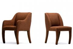 Vladimir Kagan Set of 8 Vladimir Kagan Dining Chairs for Directional in Mocha Brown Boucl  - 4507899