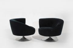 Vladimir Kagan Set of Corkscrew Swivel Lounge Chairs by Vladimir Kagan in Mohair C 1970s - 3712153