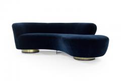 Vladimir Kagan Set of Opposing Serpentine Sofas in Deep Blue Mohair by Vladimir Kagan - 1011895