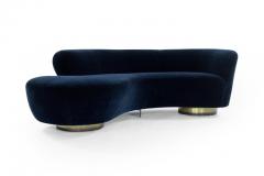 Vladimir Kagan Set of Opposing Serpentine Sofas in Deep Blue Mohair by Vladimir Kagan - 1011896