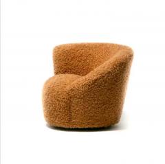 Vladimir Kagan Single Vladimir Kagan Nautilus Swivel Chair in Camel Teddy Bear Fabric - 3975171