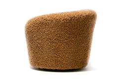 Vladimir Kagan Single Vladimir Kagan Nautilus Swivel Chair in Camel Teddy Bear Fabric - 4480707