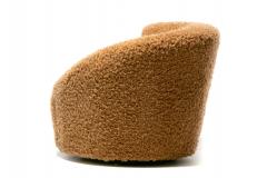 Vladimir Kagan Single Vladimir Kagan Nautilus Swivel Chair in Camel Teddy Bear Fabric - 4480708