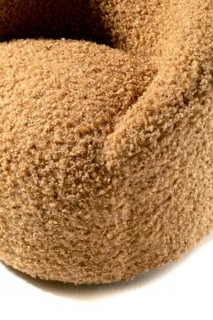 Vladimir Kagan Single Vladimir Kagan Nautilus Swivel Chair in Camel Teddy Bear Fabric - 4480712