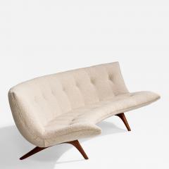 Vladimir Kagan Sofa with Walnut Fabric USA 1960s - 4793435