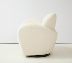 Vladimir Kagan Swivel Lounge Chair in Ivory Boucl Attributed to Vladimir Kagan for Directional - 2232981