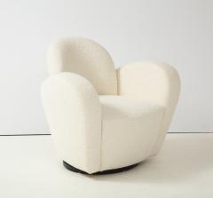 Vladimir Kagan Swivel Lounge Chair in Ivory Boucl Attributed to Vladimir Kagan for Directional - 2232985