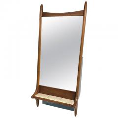 Vladimir Kagan VLADIMIR KAGAN STYLE SCULPTURAL MID CENTURY MODERN MIRROR WITH TILE SHELF - 811813