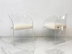 Vladimir Kagan Vladimir Kagan Acrylic Barrel Lounge Chairs in Sheepskin A Pair 1970 - 4331856
