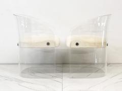 Vladimir Kagan Vladimir Kagan Acrylic Barrel Lounge Chairs in Sheepskin A Pair 1970 - 4331858