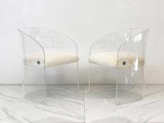 Vladimir Kagan Vladimir Kagan Acrylic Barrel Lounge Chairs in Sheepskin A Pair 1970 - 4331859