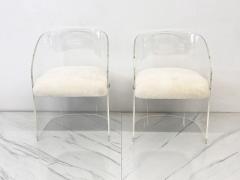 Vladimir Kagan Vladimir Kagan Acrylic Barrel Lounge Chairs in Sheepskin A Pair 1970 - 4331860