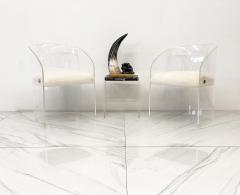 Vladimir Kagan Vladimir Kagan Acrylic Barrel Lounge Chairs in Sheepskin A Pair 1970 - 4331862