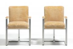 Vladimir Kagan Vladimir Kagan Arm Chairs in New Butter Cream Ivory Shearling - 4349584