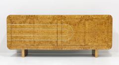 Vladimir Kagan Vladimir Kagan Attributed Sideboard in Burlwood with Brass Accents - 3142454