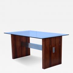 Vladimir Kagan Vladimir Kagan Brazilian Rosewood And Aluminum Desk Dining Table - 3051217