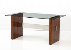 Vladimir Kagan Vladimir Kagan Brazilian Rosewood And Aluminum Desk Dining Table - 3881819