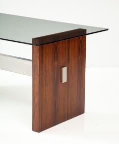 Vladimir Kagan Vladimir Kagan Brazilian Rosewood And Aluminum Desk Dining Table - 3881823