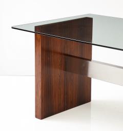 Vladimir Kagan Vladimir Kagan Brazilian Rosewood And Aluminum Desk Dining Table - 3881825