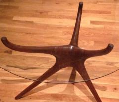 Vladimir Kagan Vladimir Kagan Carved Walnut Trisymmetric Occasional Table - 656846