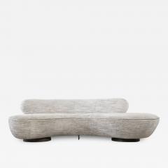 Vladimir Kagan Vladimir Kagan Cloud Sofa for Directional with Stained Oak Pedestal Bases - 2939834