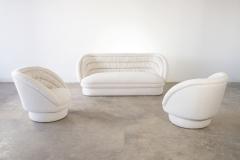 Vladimir Kagan Vladimir Kagan Crescent Sofa in White Italian Boucle 1970s - 2763941