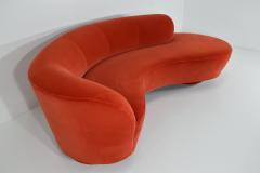 Vladimir Kagan Vladimir Kagan Curved Serpentine Cloud for Sofa in Red Orange Cotton Velvet - 1266505