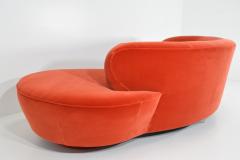 Vladimir Kagan Vladimir Kagan Curved Serpentine Cloud for Sofa in Red Orange Cotton Velvet - 1266527