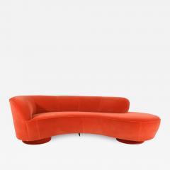 Vladimir Kagan Vladimir Kagan Curved Serpentine Cloud for Sofa in Red Orange Cotton Velvet - 1267564