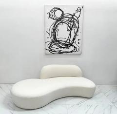Vladimir Kagan Vladimir Kagan Curved Zoe Sofa in White Boucle for American Leather Signed - 3176082