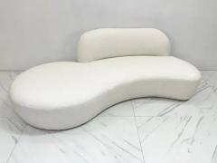 Vladimir Kagan Vladimir Kagan Curved Zoe Sofa in White Boucle for American Leather Signed - 3176232