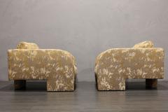 Vladimir Kagan Vladimir Kagan Deco Lounge Chairs in Parisian Fabric - 2800993