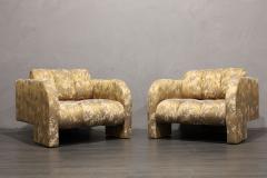 Vladimir Kagan Vladimir Kagan Deco Lounge Chairs in Parisian Fabric - 2800995