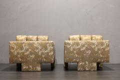 Vladimir Kagan Vladimir Kagan Deco Lounge Chairs in Parisian Fabric - 2800996