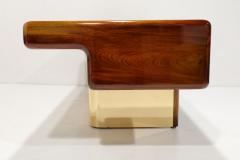 Vladimir Kagan Vladimir Kagan Design Desk in Burl and Mahogany with Brass Finish Base - 3430987