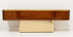Vladimir Kagan Vladimir Kagan Design Desk in Burl and Mahogany with Brass Finish Base - 3430989