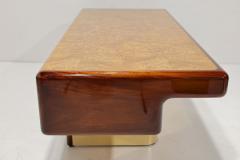 Vladimir Kagan Vladimir Kagan Design Desk in Burl and Mahogany with Brass Finish Base - 3430994