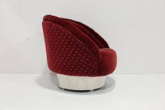 Vladimir Kagan Vladimir Kagan Ellipse Lounge Chair in Red Velvet - 4524056