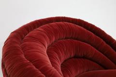Vladimir Kagan Vladimir Kagan Ellipse Lounge Chair in Red Velvet - 4524057
