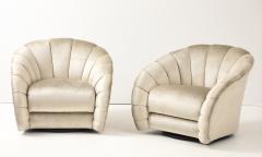 Vladimir Kagan Vladimir Kagan For Directional Swivel Lounge Chairs In Velvet - 4414730