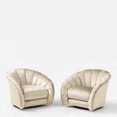 Vladimir Kagan Vladimir Kagan For Directional Swivel Lounge Chairs In Velvet - 4419475