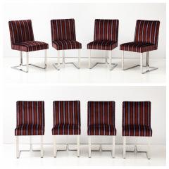 Vladimir Kagan Vladimir Kagan For Kagan Dreyfuss Steel Donghia Velvet Dining Chairs Set Of 8 - 3617623