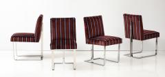 Vladimir Kagan Vladimir Kagan For Kagan Dreyfuss Steel Donghia Velvet Dining Chairs Set Of 8 - 3617624