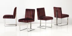 Vladimir Kagan Vladimir Kagan For Kagan Dreyfuss Steel Donghia Velvet Dining Chairs Set Of 8 - 3617625
