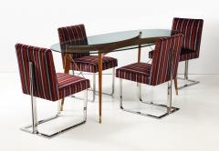 Vladimir Kagan Vladimir Kagan For Kagan Dreyfuss Steel Donghia Velvet Dining Chairs Set Of 8 - 3617632
