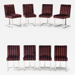 Vladimir Kagan Vladimir Kagan For Kagan Dreyfuss Steel Donghia Velvet Dining Chairs Set Of 8 - 3620127