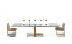 Vladimir Kagan Vladimir Kagan Handmade Expandable Dining Table of Bleached Rosewood Aluminum - 3208385